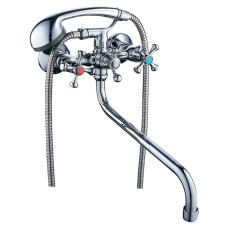 TAU Змішувач s85 ½" для ванни гусак вигнутий дивертор вбудований кульовий VN-5C460C (9885220)