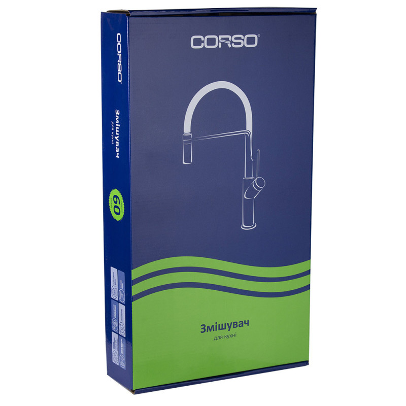 Corso Змішувач RIVA Ø35 для кухні J-излив на гайці 9629100 (DE-4B139C)