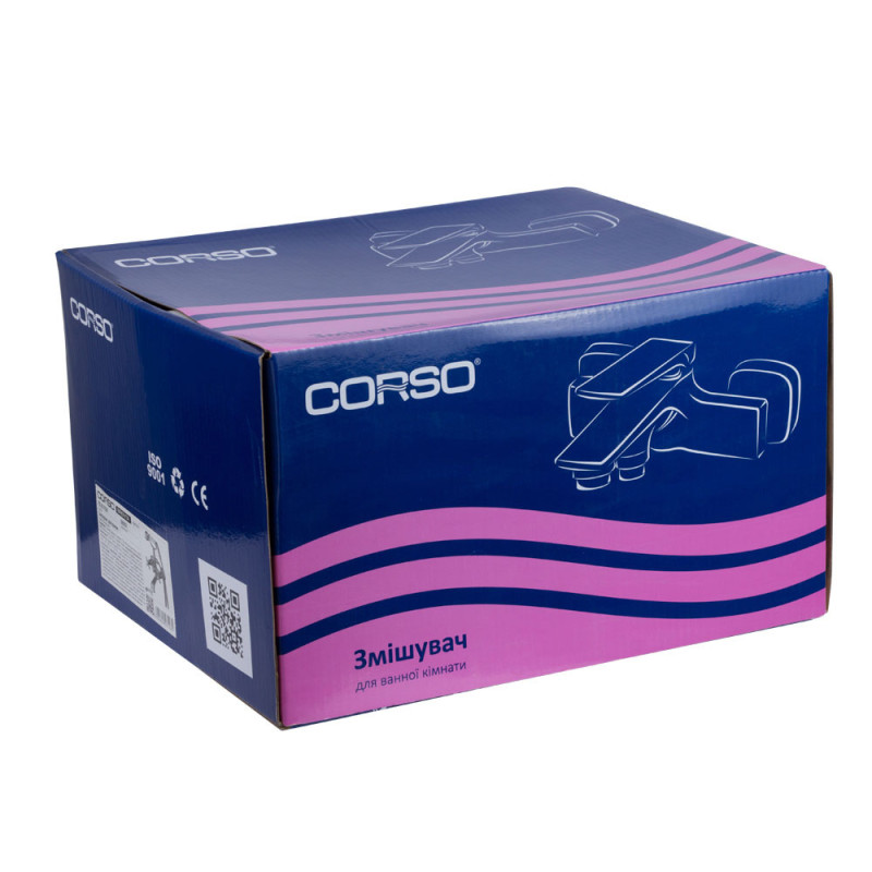 Corso Змішувач BRENTA ½" для ванни вилив поворотний дивертор вбудований картриджний FE-2C152K (9679204)