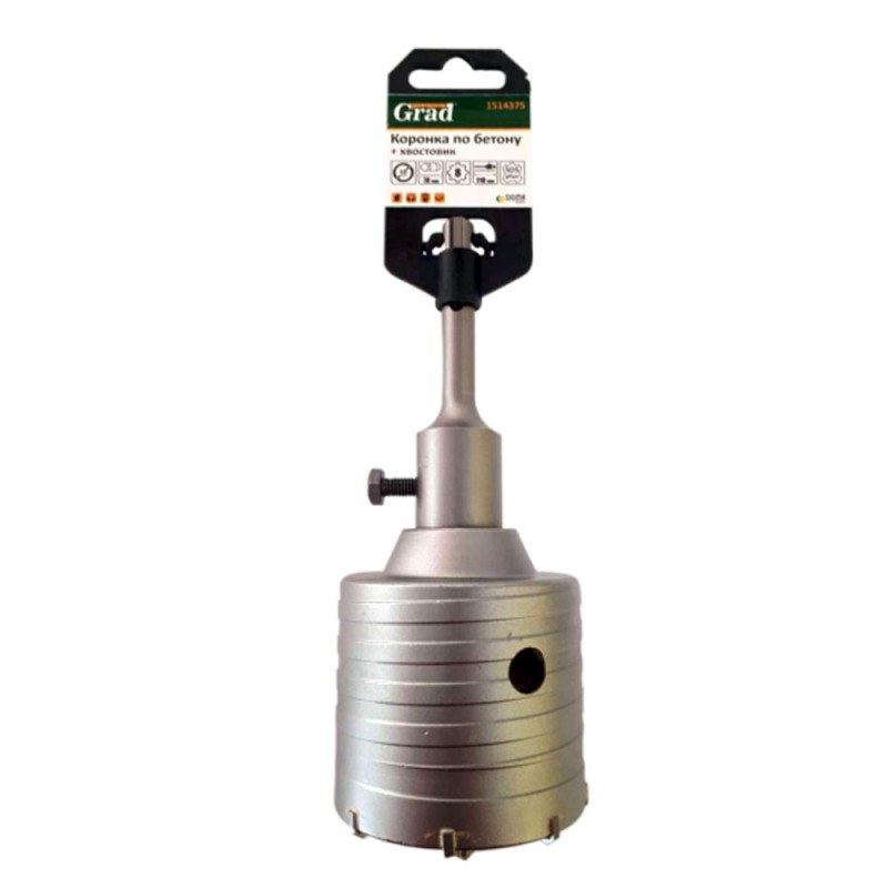 Grad Коронка по бетону Ø68×70мм 8 зубцов + хвостовик 110мм SDS-plus (1514375)