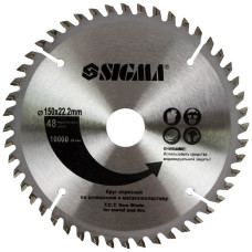 SIGMA Круг отрезной по алюминию Ø150×2.2×22.2мм, кол.зуб. 48шт (1942351)
