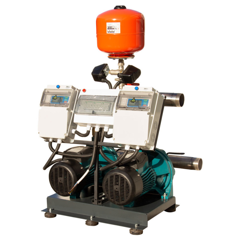 Leo Станция повышения давления 380В 2×2.2кВт Hmax 65м Qmax 180л/мин 8л + каскадное управление 3.0 (22AC220-2S531-4.0-8)