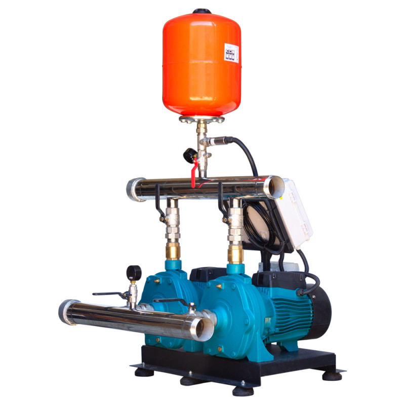 Leo Станция повышения давления 380В 2×3.0кВт Hmax 70м Qmax 250л/мин 19л + каскадное управление 3.0 (22AC300H-L932B-4.0-19)