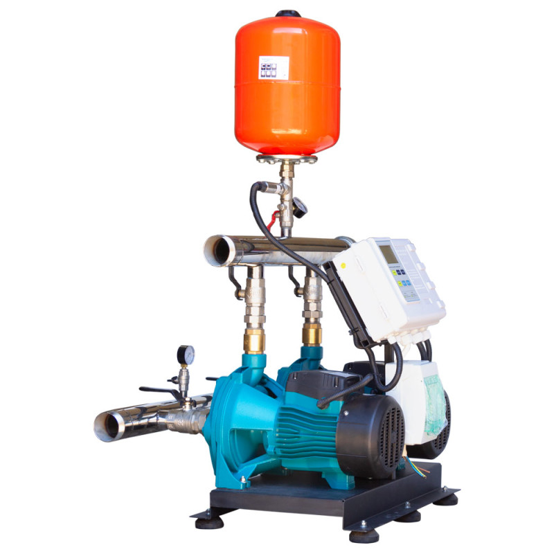 Leo Станция повышения давления 380В 2×3.0кВт Hmax 70м Qmax 250л/мин 19л + каскадное управление 3.0 (22AC300H-L932B-4.0-19)