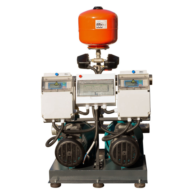 Leo Станция повышения давления 2×1.5кВт Hmax 57.5м Qmax 160л/мин 19л + каскадное управление 3.0 (22ACm150-2AVF-2.2M-19)