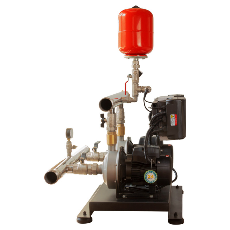 Leo Станция повышения давления 2×0.55кВт Hmax 29.5м Qmax 80л/мин нерж 5л + частотная регулировка 3.0 (2 AMSm70/0.55-2AVF-1.1M-5)