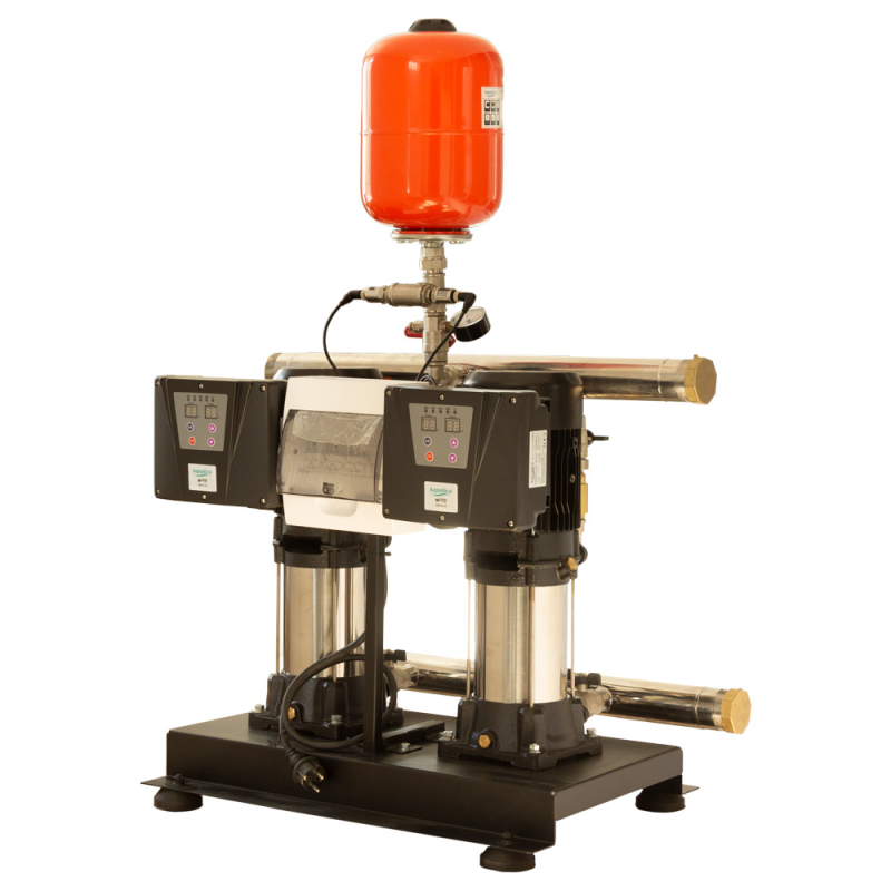 Leo Станция повышения давления 2×1.1кВт Hmax 82м Qmax 67л/мин 8л + частотная регулировка 3.0 (2EVPm2-7-2AVF-1.1M-8)