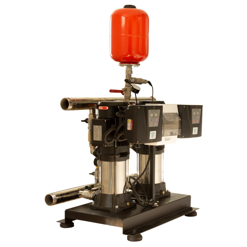 Leo Станция повышения давления 2×1.1кВт Hmax 82м Qmax 67л/мин 8л + частотная регулировка 3.0 (2EVPm2-7-2AVF-1.1M-8)