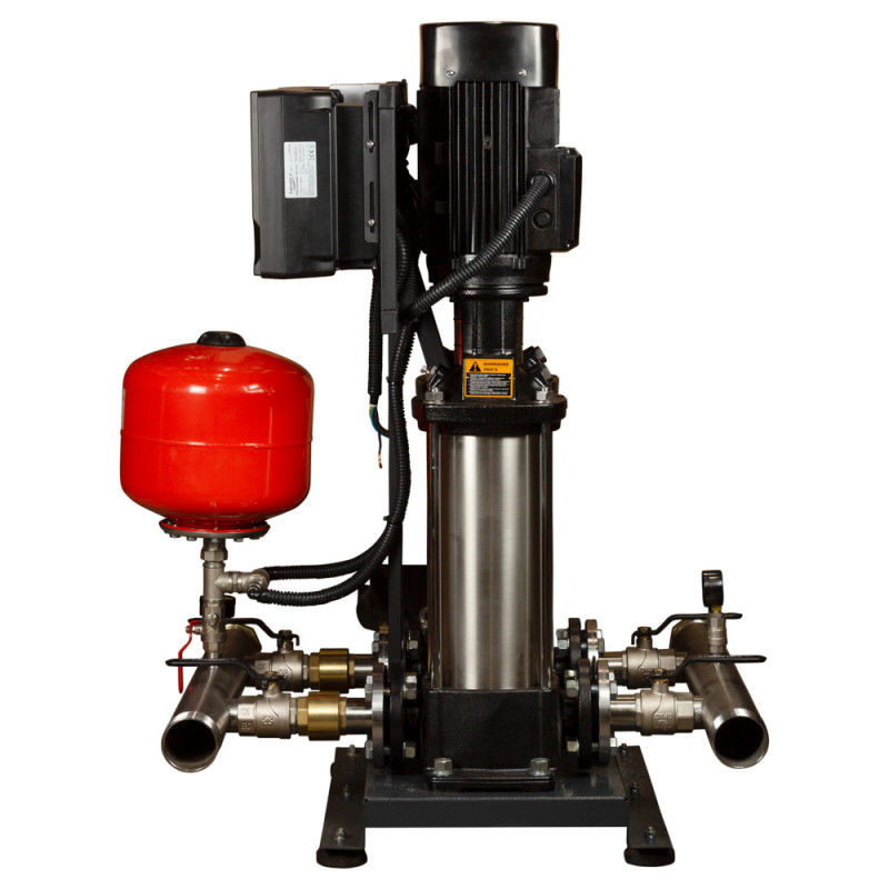 Leo Станция повышения давления 380В 2×4.0кВт Hmax 122м Qmax 216.7л/мин 12л + частотная регулировка 3.0 (2LVR10-12-2AVF-4.0-12)