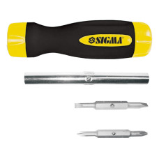 SIGMA Викрутка + подовжувач + біти 4шт CrV (4002041)