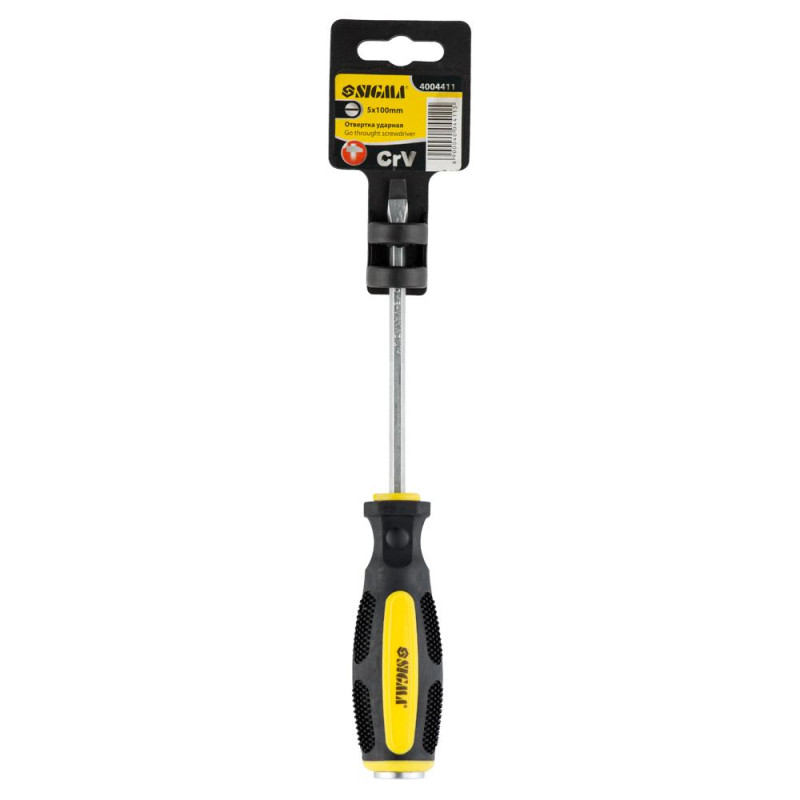 SIGMA Отвертка ударная шлицевая SL5×100мм CrV (4004411)