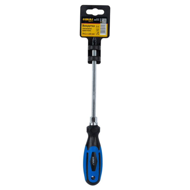 SIGMA Отвертка усиленная крестовая PH2×150мм под ключ CrV (4007231)