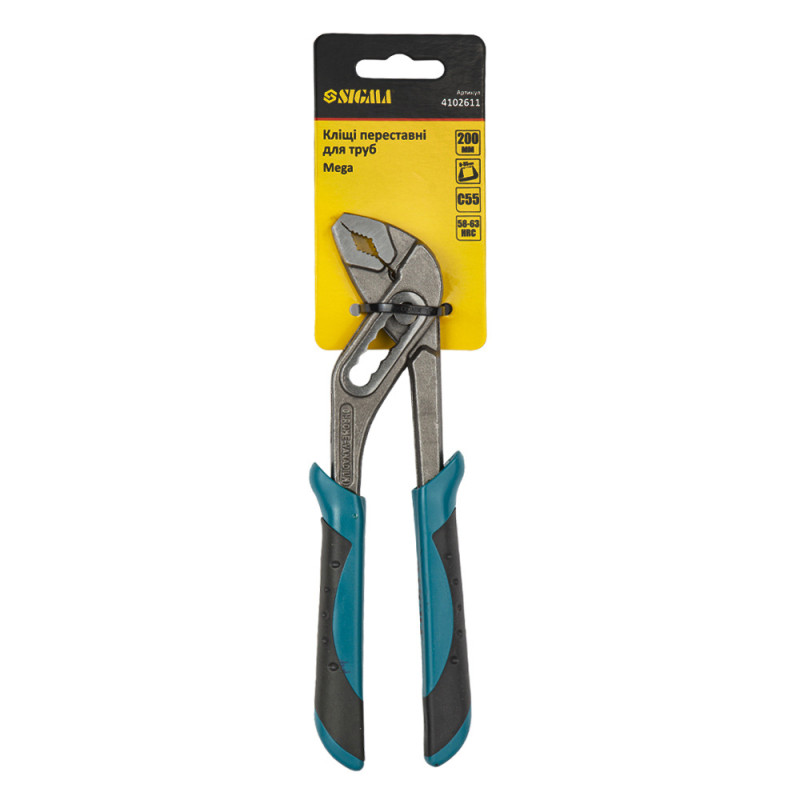 SIGMA Клещи переставные для труб 200мм Mega (4102611)