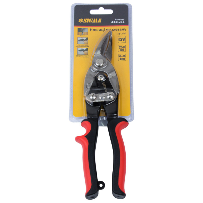 SIGMA Ножницы по металлу левые 250мм CrV (4331211)