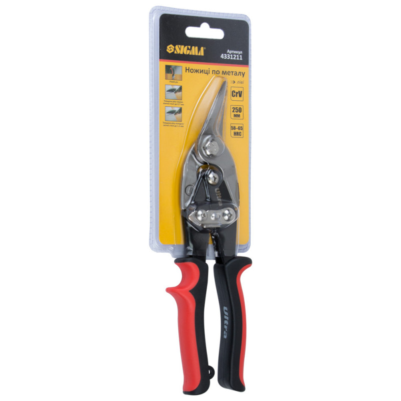SIGMA Ножницы по металлу левые 250мм CrV (4331211)