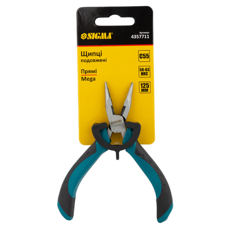 SIGMA Долгогубцы прямые 125мм Mega (4357711)