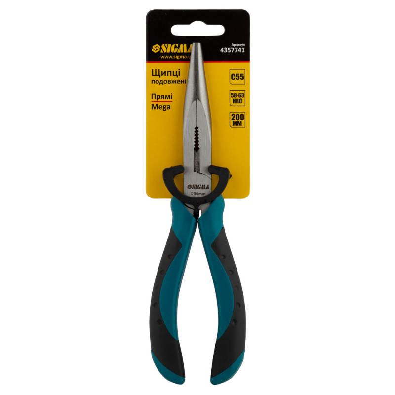 SIGMA Долгогубцы прямые 200мм Mega (4357741)