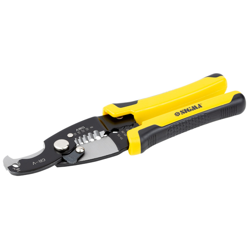 SIGMA Съемник изоляции многофункциональный + кабелерез + обжим 200мм (4371451)