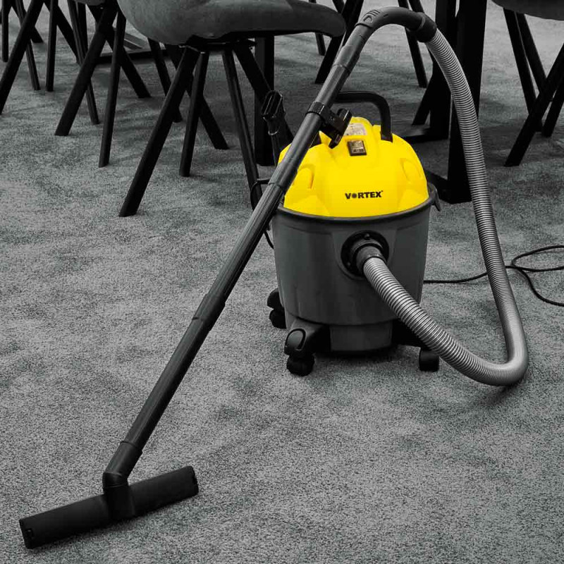 VORTEX Пылесос строительный 1200Вт 1.5м3/мин 15.5КПа пластиковый бак 18л (5346233)