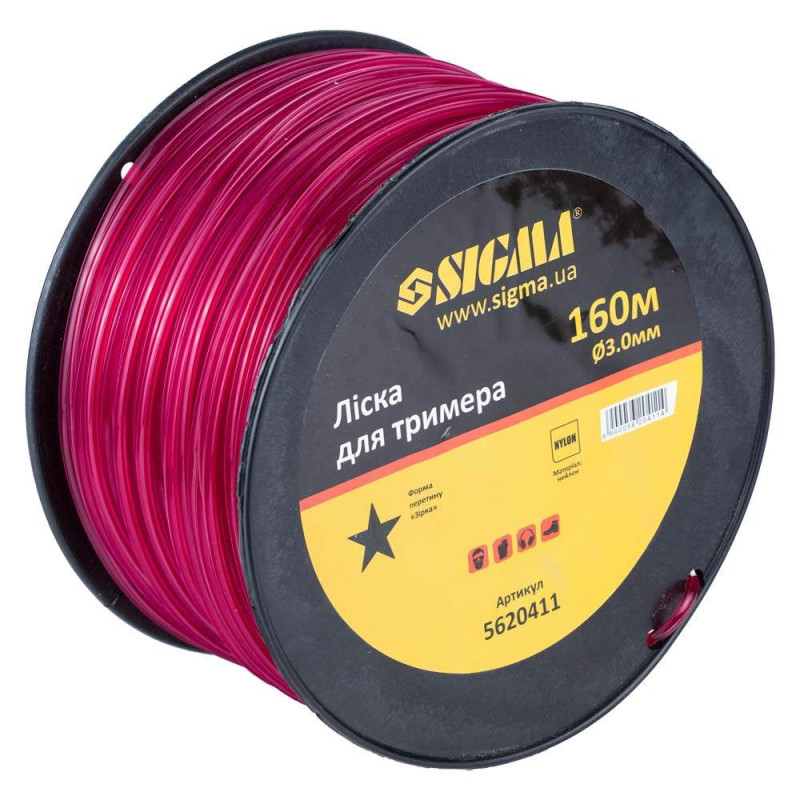 SIGMA Леска для триммера звезда Ø3.0мм 160м катушка (5620411)
