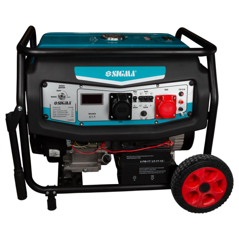 SIGMA Генератор бензиновый 220-380В 8.5/9.0кВт 4-х тактный электрозапуск (5710511)