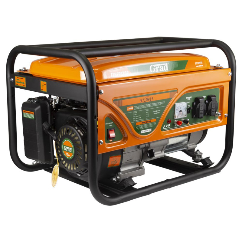 GRAD Генератор бензиновый 2.5/2.8кВт 4-х тактный ручной запуск (5710915)