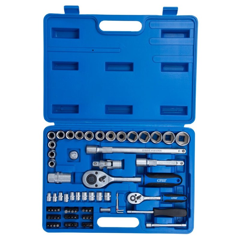 Grad Набор торцевых насадок и биты 1/4", 1/2" 72шт Start (6003145)