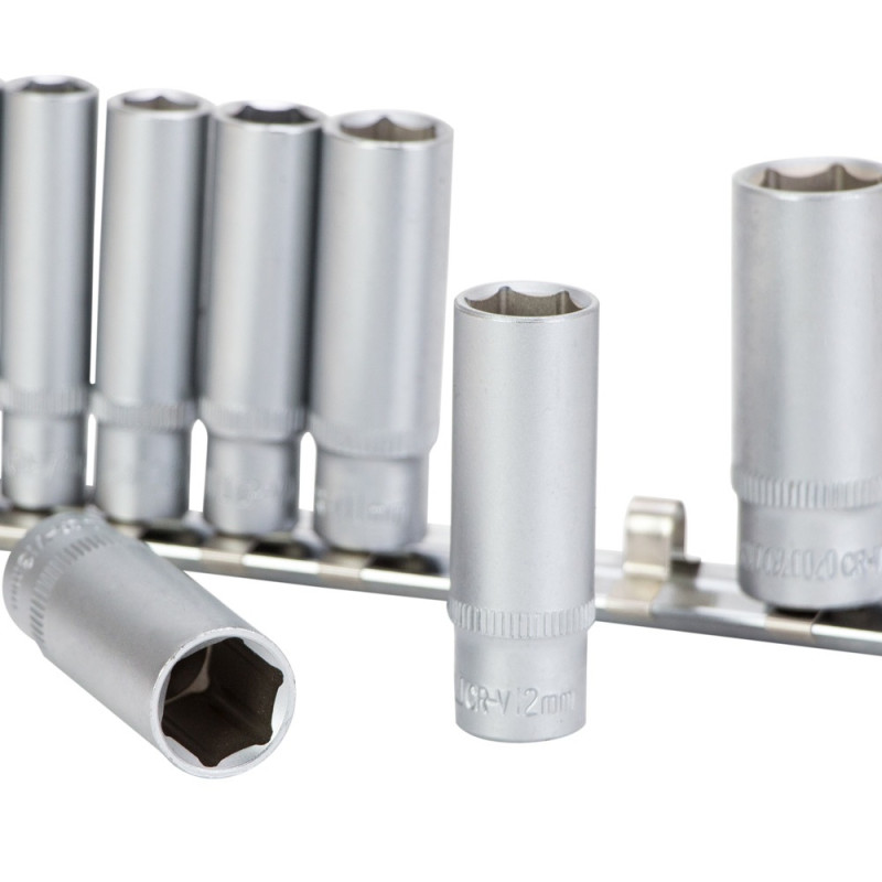 SIGMA Набор шестигранных насадок удлиненных 1/4" на планке 11шт CrV (6003411)