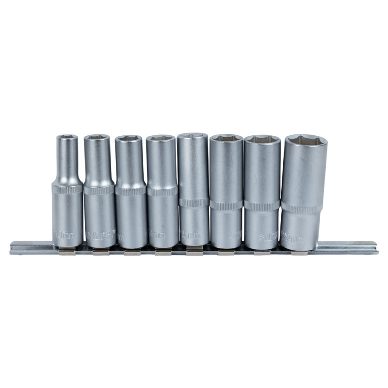 SIGMA Набор шестигранных насадок удлиненных 1/2" на планке 8шт CrV (6003691)