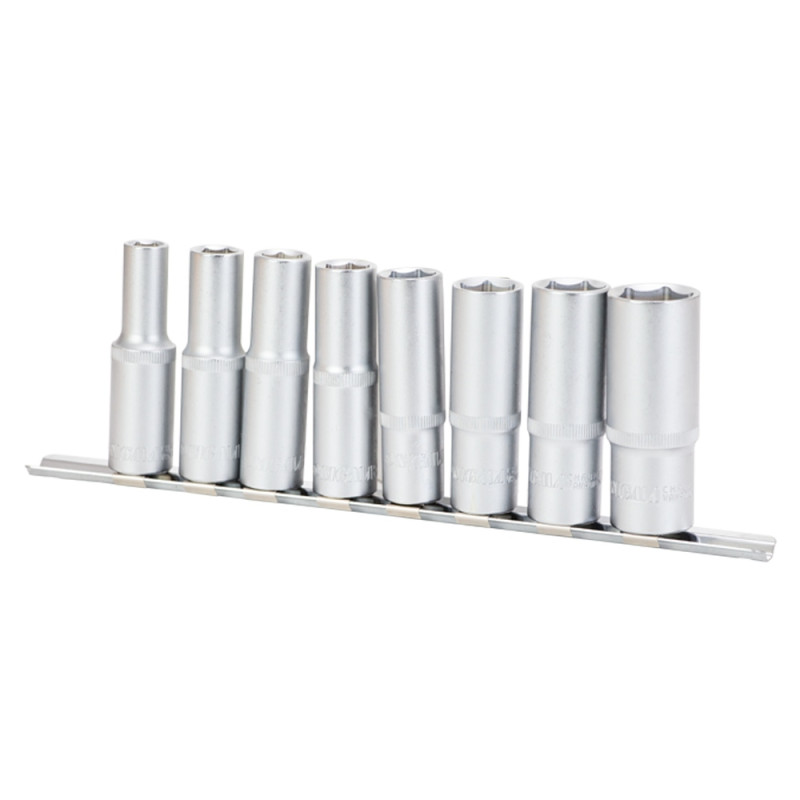 SIGMA Набор шестигранных насадок удлиненных 1/2" на планке 8шт CrV (6003691)