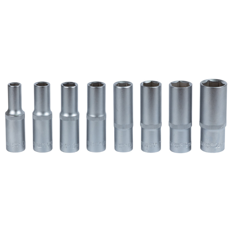 SIGMA Набор шестигранных насадок удлиненных 1/2" на планке 8шт CrV (6003691)