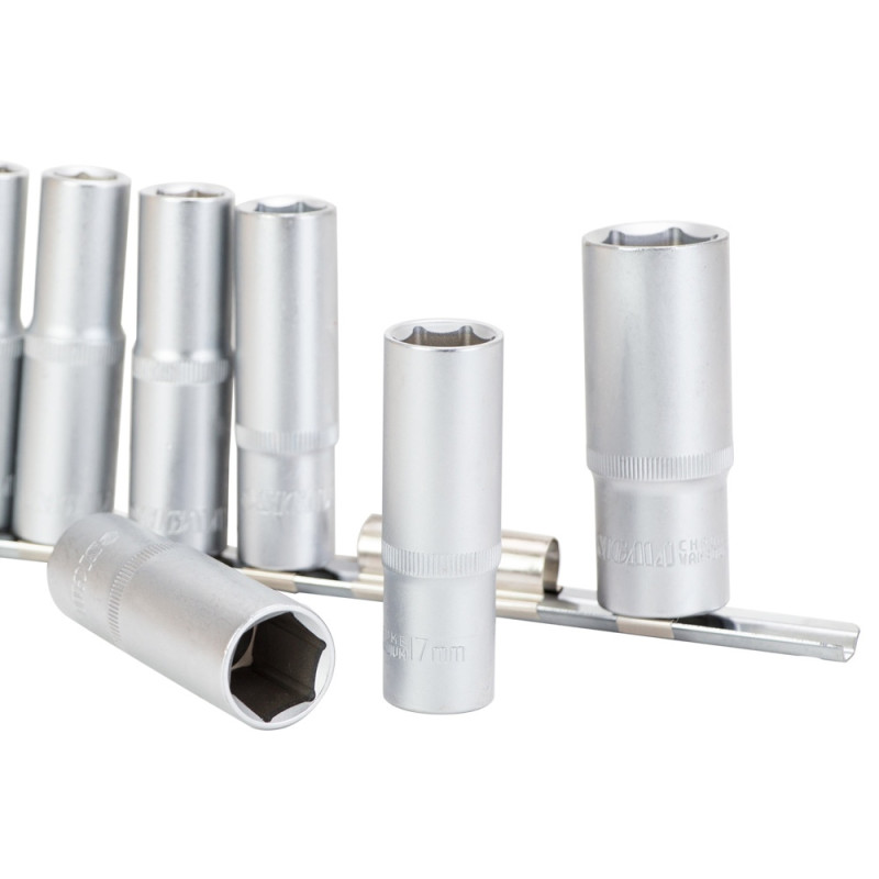 SIGMA Набор шестигранных насадок удлиненных 1/2" на планке 8шт CrV (6003691)