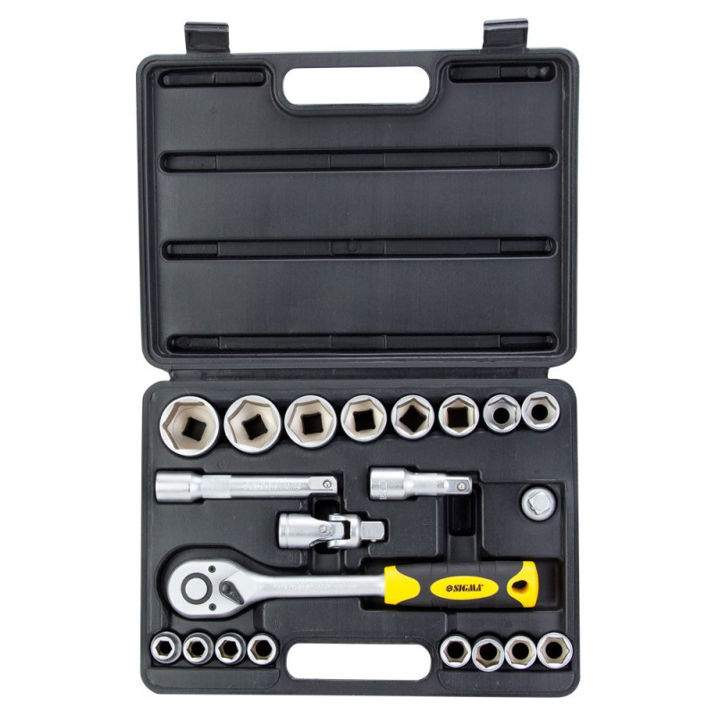 SIGMA Набор торцевых насадок 1/2" 21шт CrV mid (6003721)