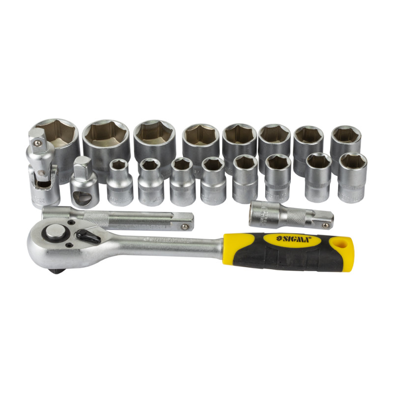 SIGMA Набор торцевых насадок 1/2" 21шт CrV mid (6003721)