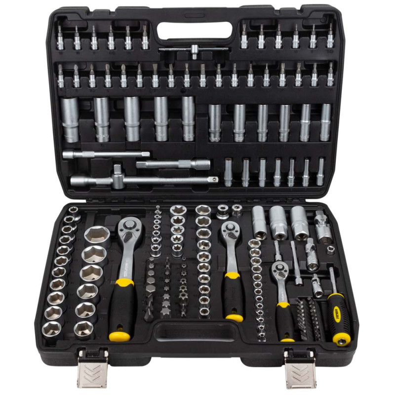 SIGMA Набор торцевых насадок и биты 1/4", 3/8", 1/2" 171шт CrV (6003811)