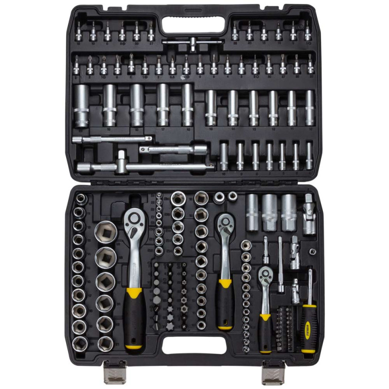 SIGMA Набор торцевых насадок и биты 1/4", 3/8", 1/2" 171шт CrV (6003811)