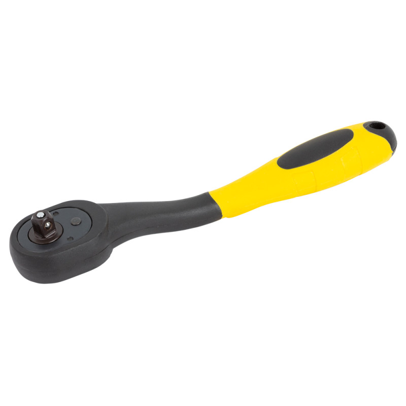 SIGMA Ключ-трещотка изогнута с полипропиленовой ручкой 1/4" 150мм 72T CrV (6050111)