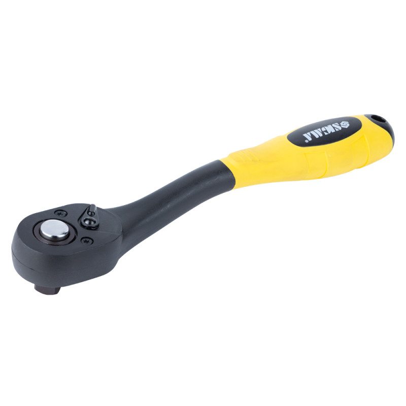 SIGMA Ключ-трещотка изогнута с полипропиленовой ручкой 3/8" 200мм 72T CrV (6050121)