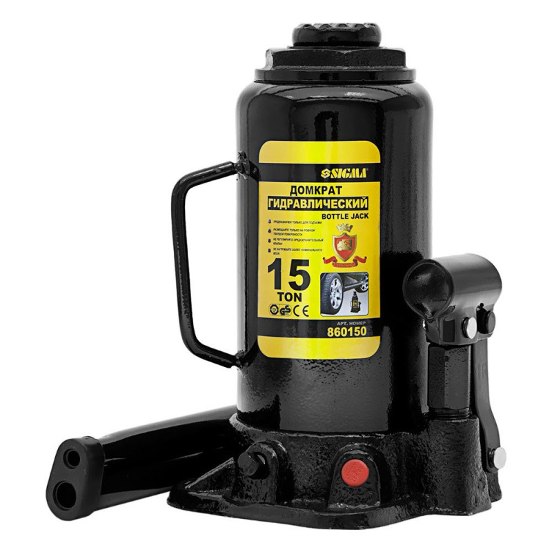 SIGMA Домкрат гидравлический бутылочный 15т H 230-460мм (6101151)