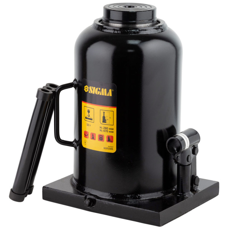 SIGMA Домкрат гидравлический бутылочный 50т H 280-470мм (6101501)