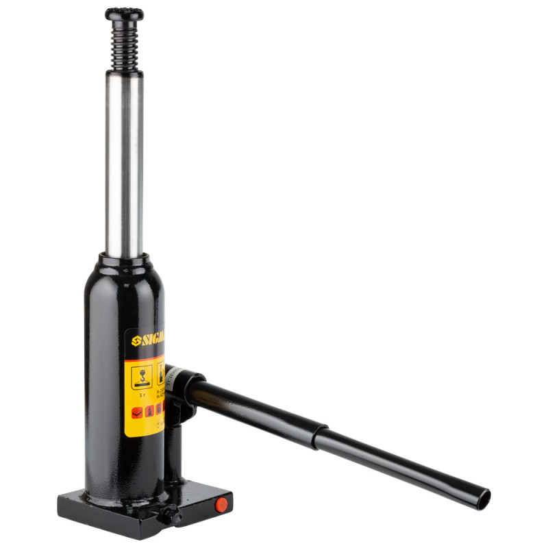 SIGMA Домкрат гидравлический бутылочный 5т H 210-420мм (кейс) (6102051)