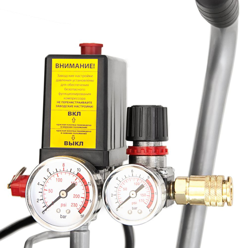 SIGMA Компрессор одноцилиндровый безмасляный 1.8кВт 245л/мин 8бар 24л (7042121)