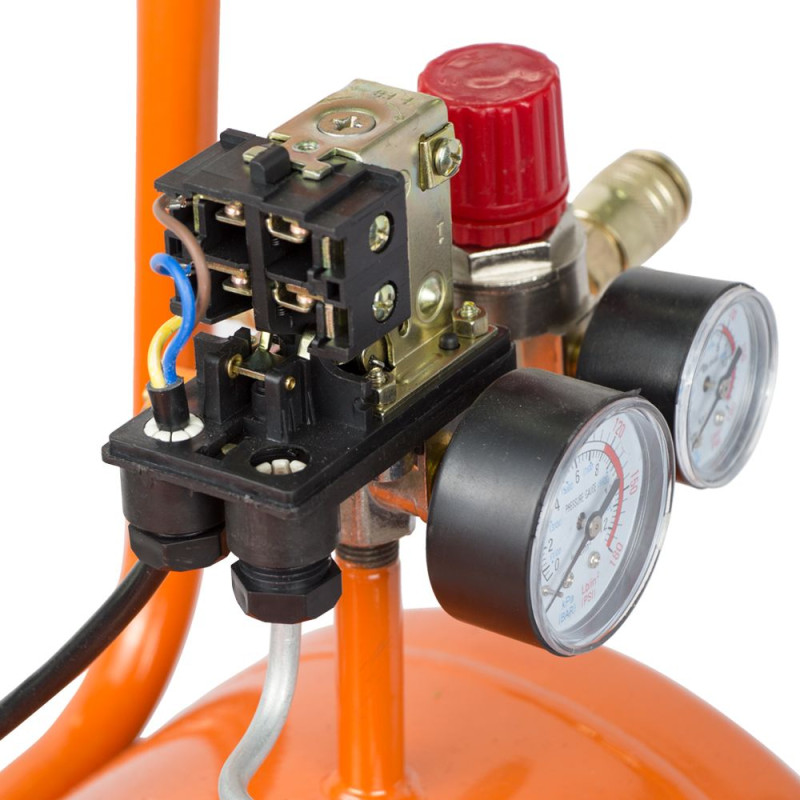 Grad Компрессор одноцилиндровый 1.5кВт 198л/мин 8бар 50л (2 крана) (7043545)