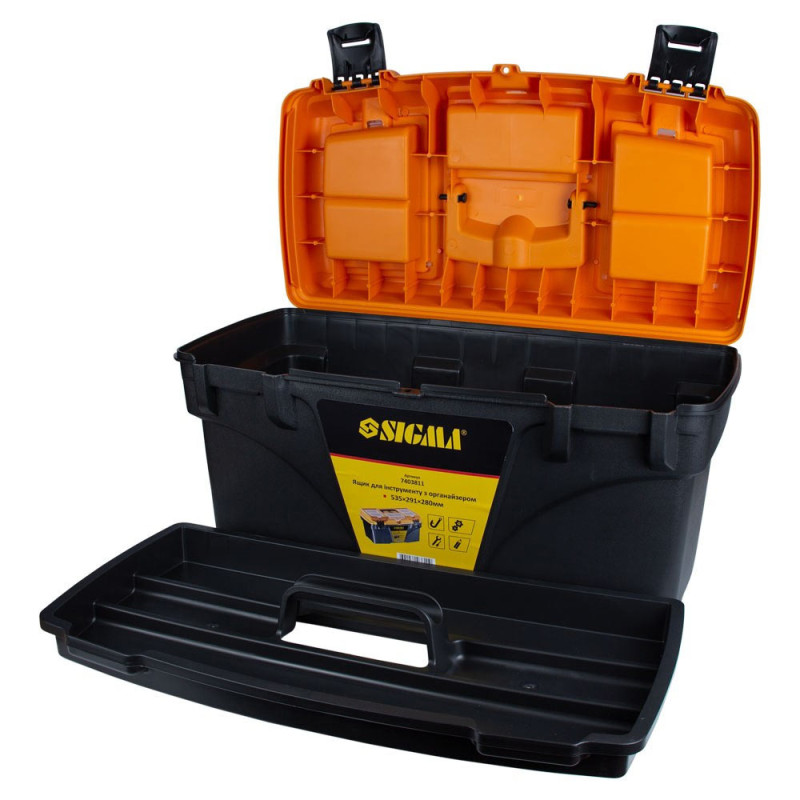 SIGMA Набор ящиков для инструмента 2в1 с органайзером 410×209×195мм, 535×291×280мм (7403771)