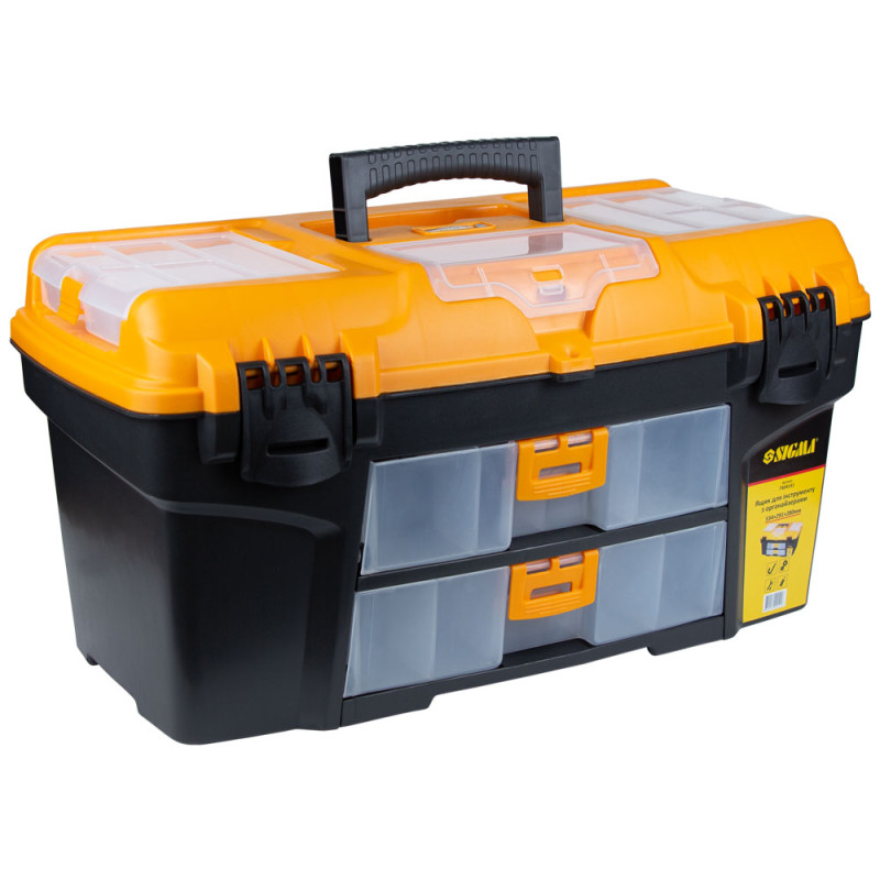 SIGMA Ящик для инструмента со съемными органайзерами и консолью 534×291×280мм (7404141)
