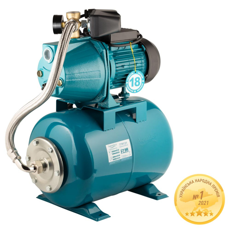 Aquatica Станція 1.1кВт Hmax 55м Qmax 60л/хв (самовсмоктуючий насос) 24л Україна (775093/24)