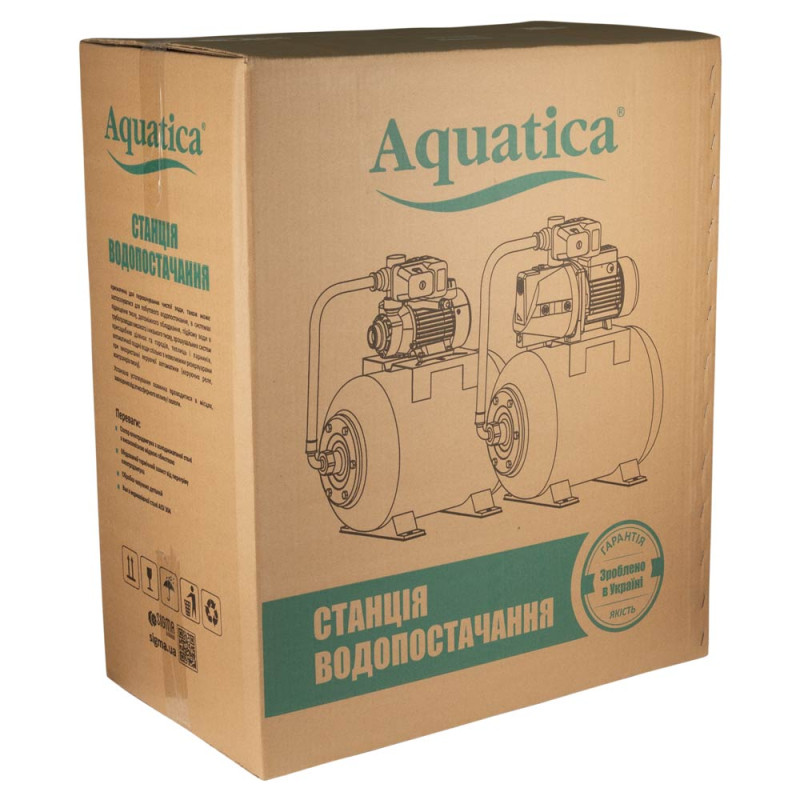 Aquatica Станція 1.1кВт Hmax 50м Qmax 60л/хв (самовсмоктуючий насос нерж) 24л Україна (775098/24)
