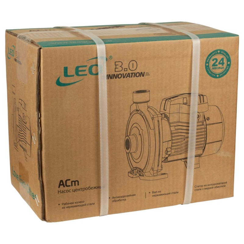 Leo Насос центробежный 0.37кВт Hmax 23м Qmax 90л/мин 3.0 ACm37 (775261)