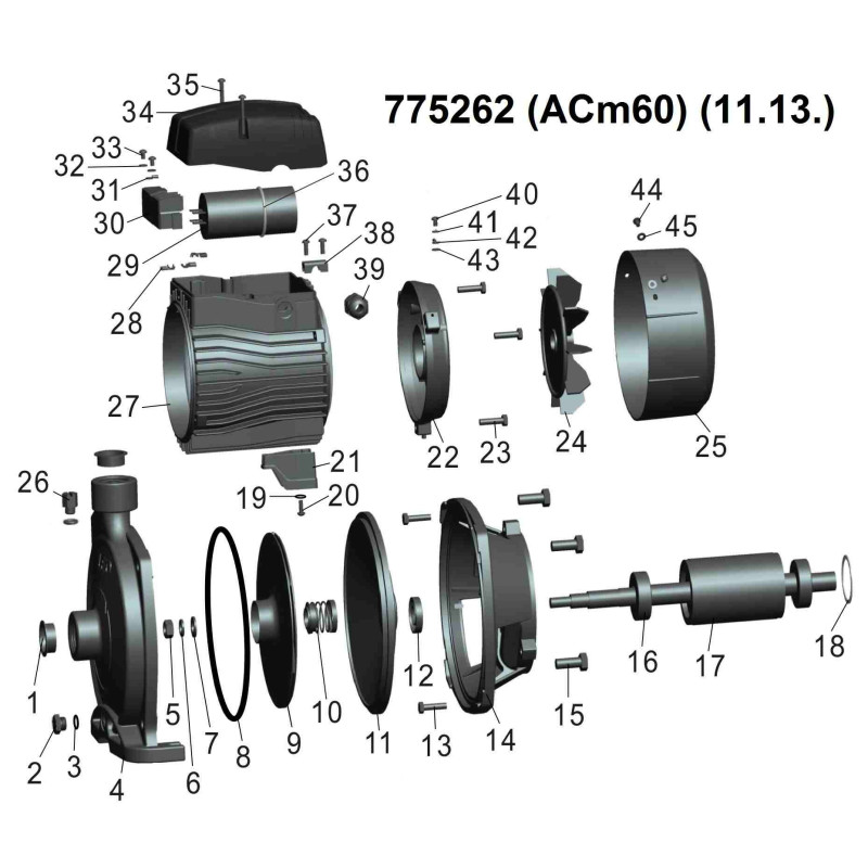 Leo Насос центробежный 0.6кВт Hmax 27м Qmax 90л/мин 3.0 ACm60 (775262)