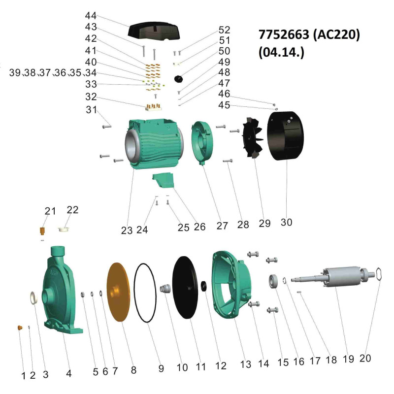Leo Насос центробежный 380В 2.2кВт Hmax 55м Qmax 150л/мин 3.0 AC220 (7752663)